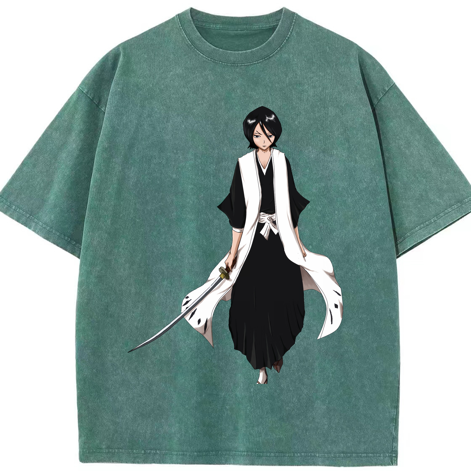 （画像用） ブリーチ 朽木ルキア BLEACH Kuchiki Rukia 綿100% ヴィンテージ風 半袖Tシャツ（フロントプリント）